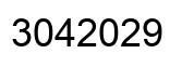 Number 3042029 black image