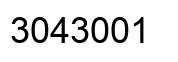Number 3043001 black image