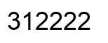 Number 312222 black image