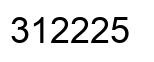 Number 312225 black image