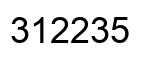 Number 312235 black image