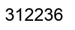 Number 312236 black image