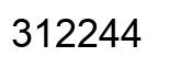 Number 312244 black image