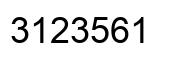 Number 3123561 black image
