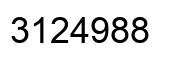 Number 3124988 black image