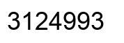 Number 3124993 black image