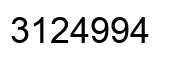 Number 3124994 black image