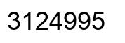 Number 3124995 black image