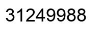 Number 31249988 black image