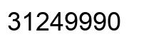 Number 31249990 black image