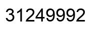 Number 31249992 black image
