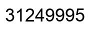 Number 31249995 black image
