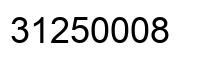 Number 31250008 black image