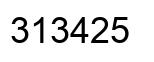 Number 313425 black image