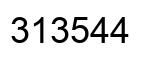 Number 313544 black image