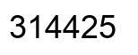 Number 314425 black image