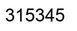 Number 315345 black image