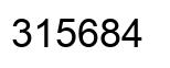 Number 315684 black image