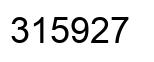 Number 315927 black image