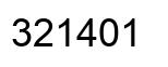 Number 321401 black image