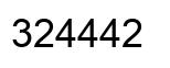 Number 324442 black image