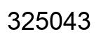Number 325043 black image