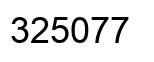 Number 325077 black image