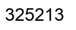 Number 325213 black image