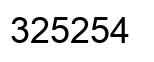 Number 325254 black image