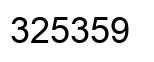 Number 325359 black image