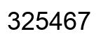 Number 325467 black image