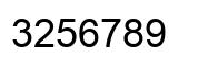 Number 3256789 black image