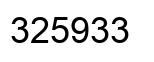 Number 325933 black image