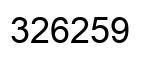 Number 326259 black image