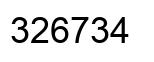 Number 326734 black image