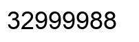 Number 32999988 black image