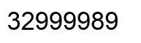 Number 32999989 black image
