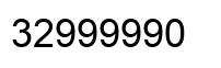Number 32999990 black image