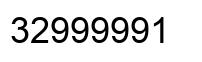 Number 32999991 black image