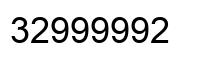 Number 32999992 black image