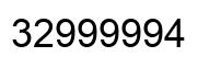 Number 32999994 black image