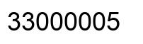 Number 33000005 black image