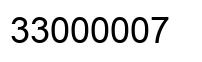 Number 33000007 black image