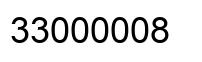 Number 33000008 black image