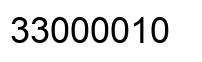 Number 33000010 black image