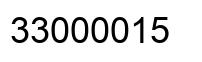 Number 33000015 black image