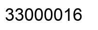 Number 33000016 black image