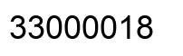 Number 33000018 black image