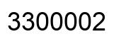 Number 3300002 black image