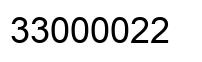Number 33000022 black image
